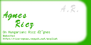 agnes ricz business card